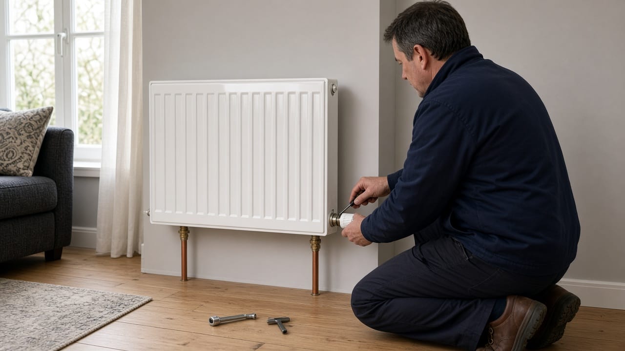 Pose de radiateur — chauffage central